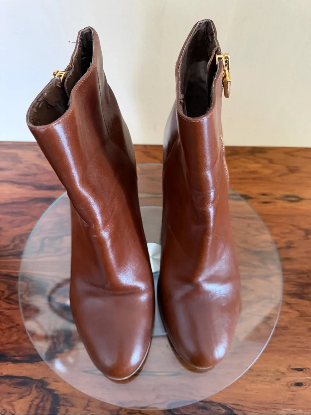 Michael Kors Margaret Leather Booties Brown 9M
